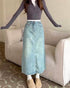 Ladies BackSlit Denim Skirts
